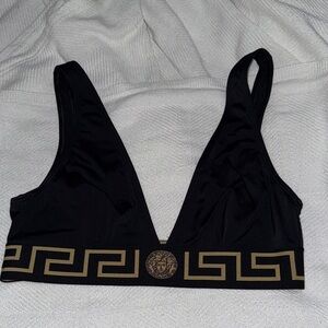 Versace Black Bralette with Gold Detailing